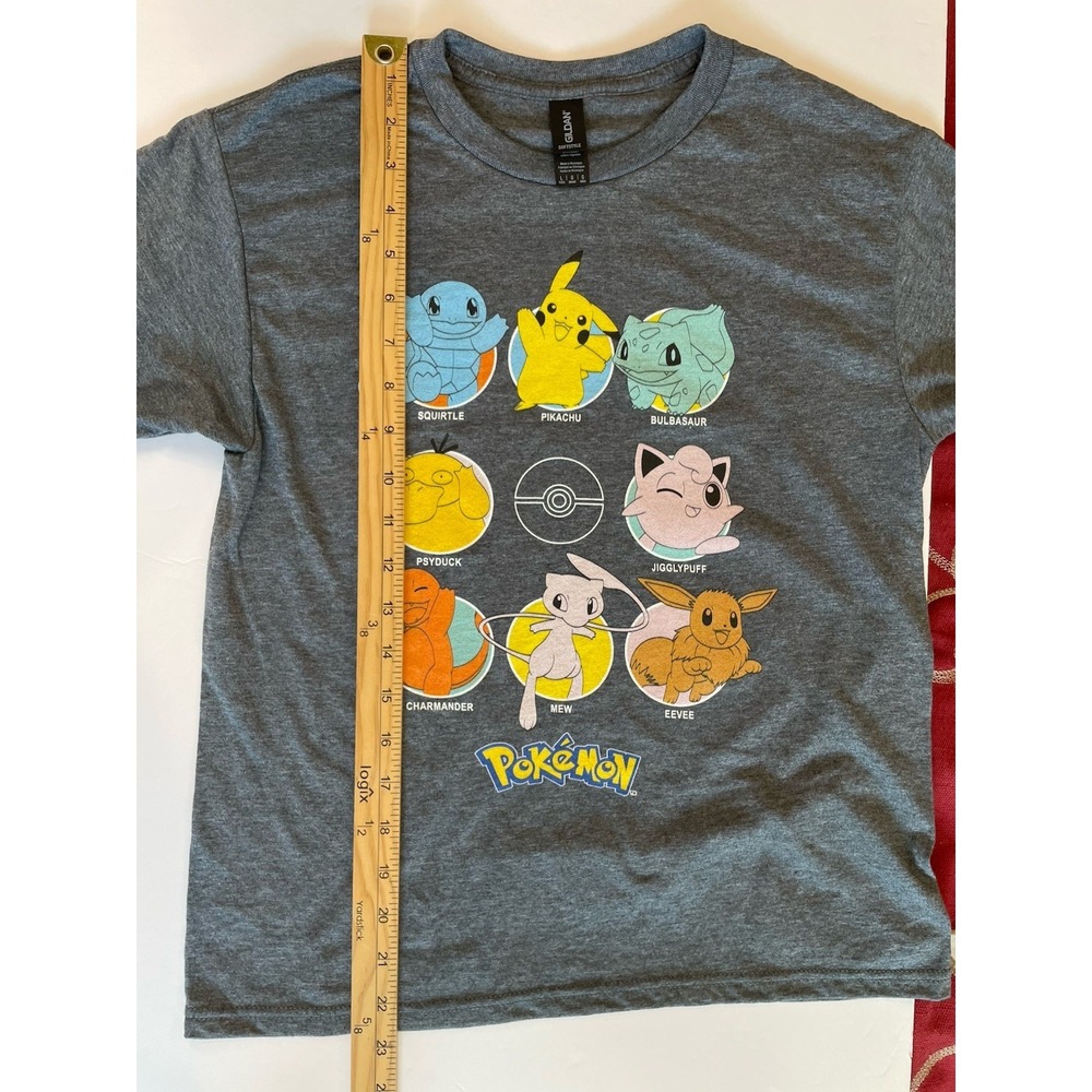 Pokemon T-shirt Youth Large 151 Golden Softstyle Cotton Blend Pikachu Eevee NWOT - Picture 6 of 7